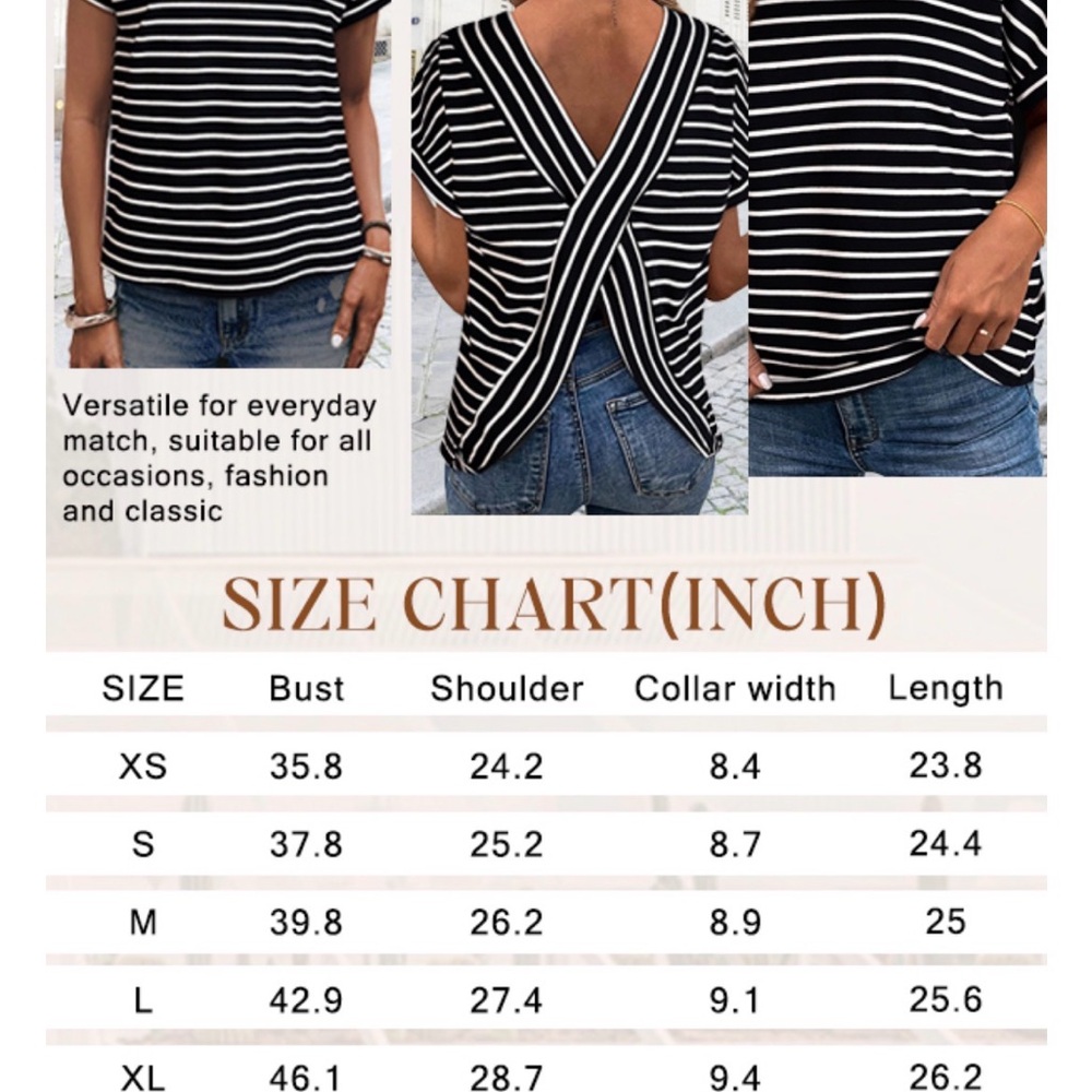 Women's Black & White Striped Short Sleeve Tee with Pink Trim - Picture 10 of 15
